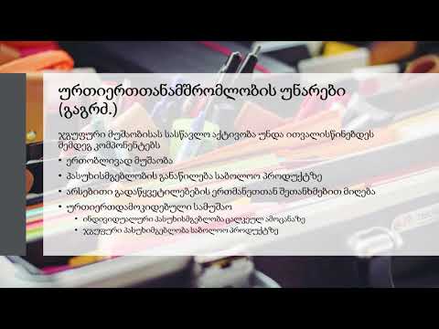 [EV0104] ურთიერთ თანამშრომლობის უნარები